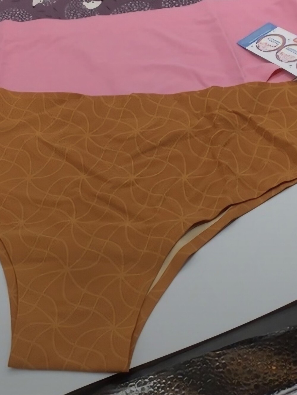 CHEEK BOSS Women's Seamless Bikini Panties - Pink &, Mustard Set